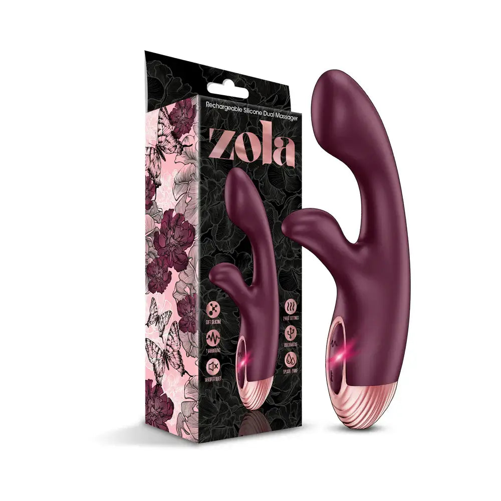 Global Novelties Zola Dual Massager Burgundy
