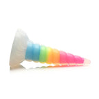 XR Brands® Uni-Glow Glow-In-The-Dark Rainbow Silicone Dildo Rolik®