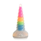 XR Brands® Uni-Glow Glow-In-The-Dark Rainbow Silicone Dildo Rolik®