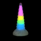 XR Brands® Uni-Glow Glow-In-The-Dark Rainbow Silicone Dildo Rolik®