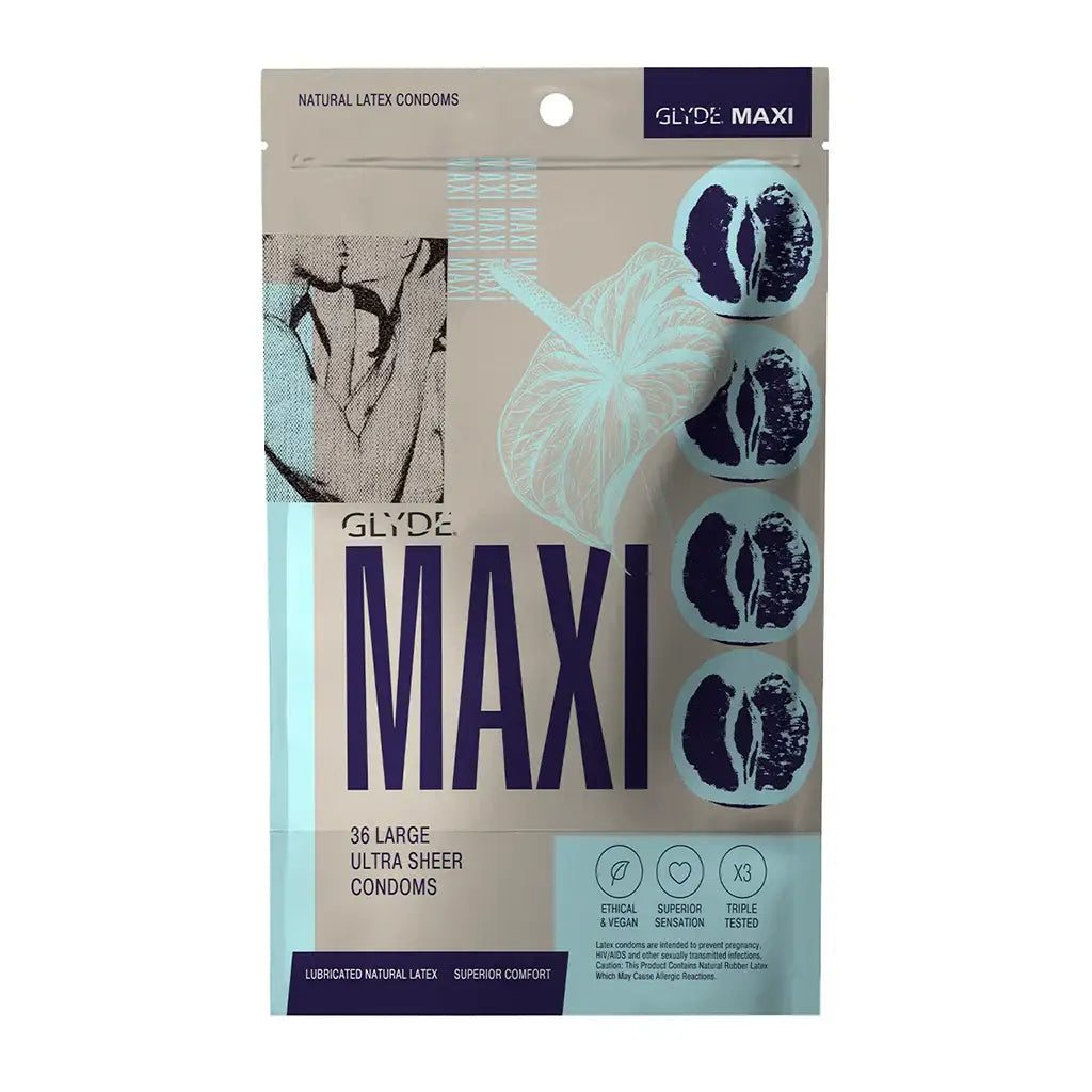 Glyde Maxi XL Large Condoms 36-Pack