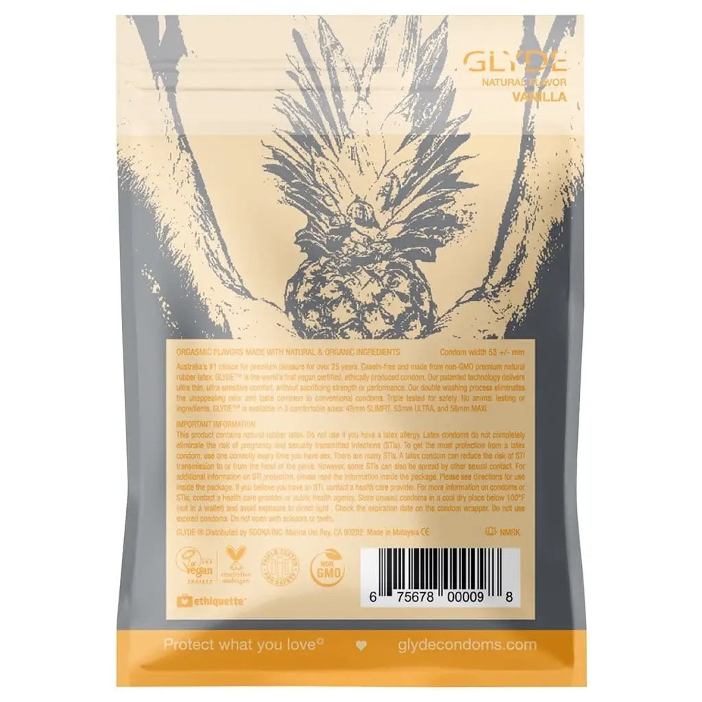 Glyde Organic Vanilla Flavored Condoms - Rolik®