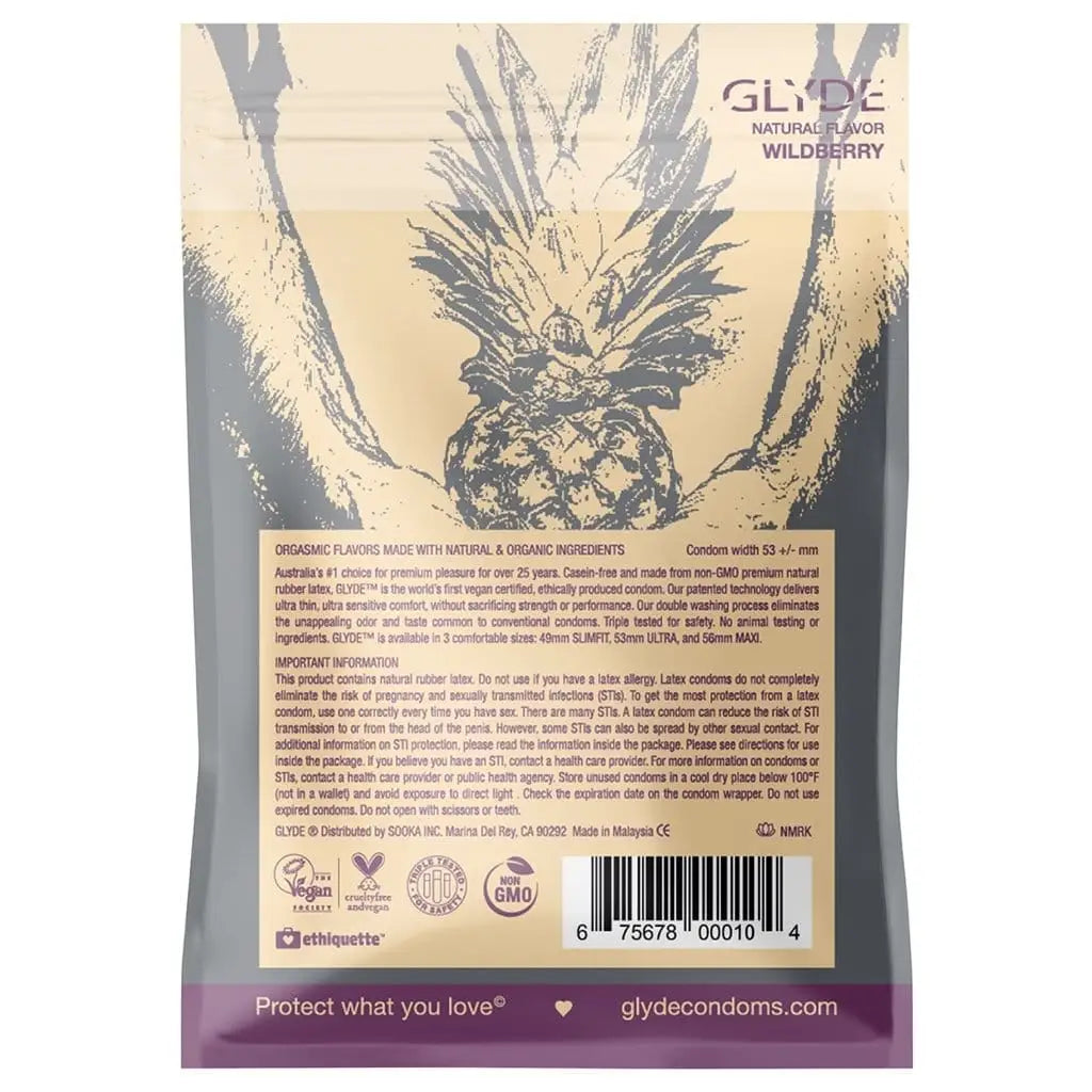 Glyde Organic Wildberry Flavored Condoms - Rolik®