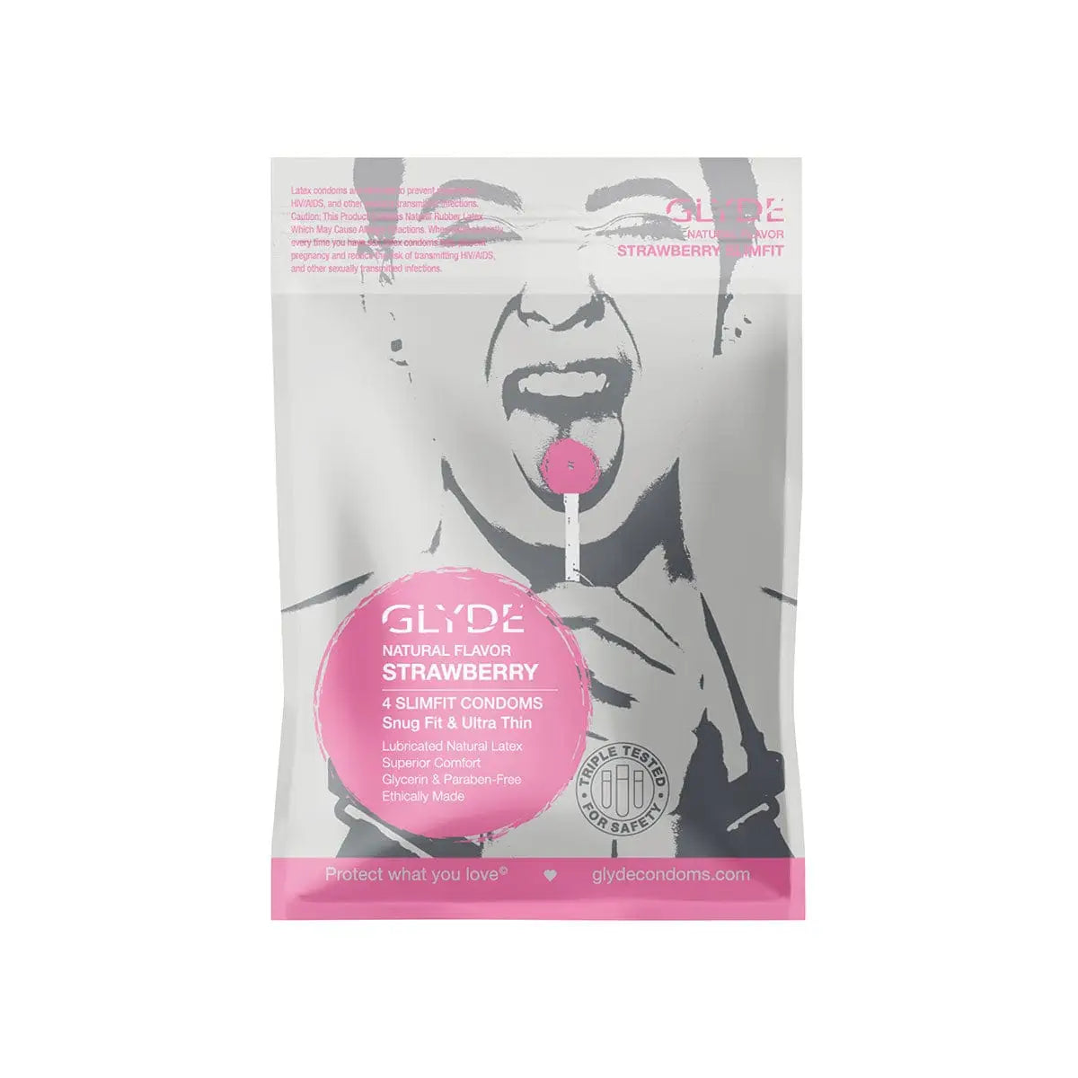 Glyde Organic Strawberry Flavored Condoms - Rolik®