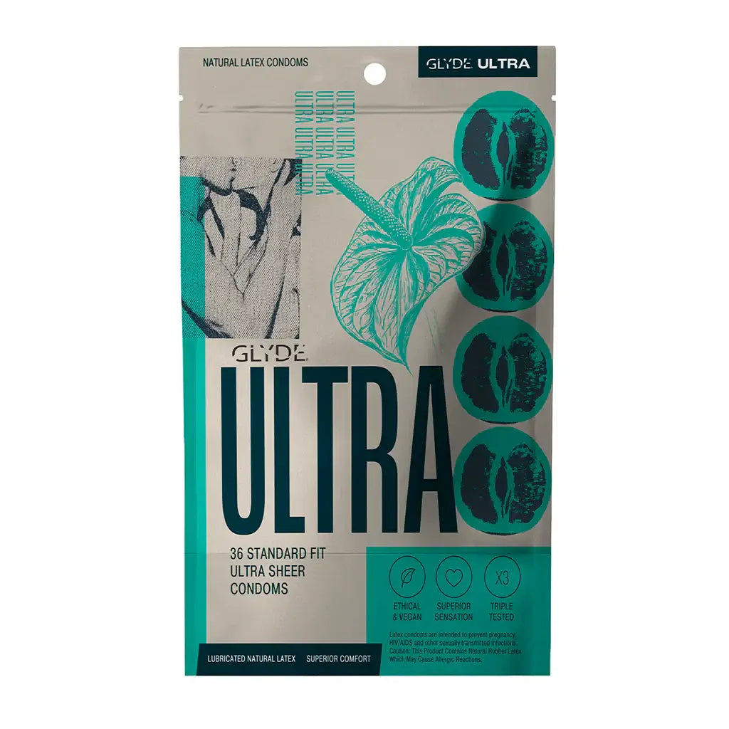 Glyde GLYDE ULTRA Standard Fit Natural Rubber Condoms 36-Pack