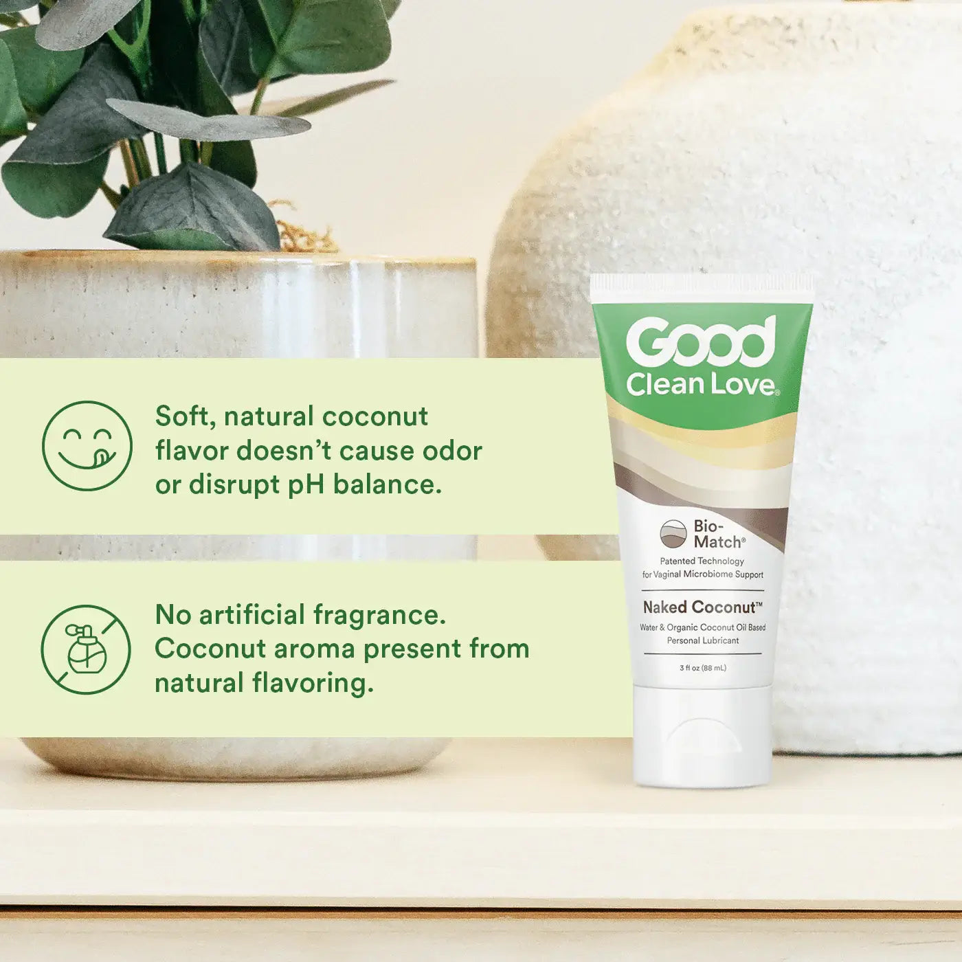 Good Clean Love® Love Naked Coconut Lubricant | pH-Balanced | Hyaluronic Acid 3 fl. oz.