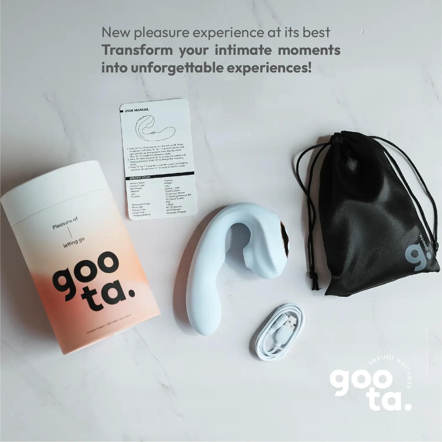 Goota Boutique Cristal 3-in-1 Vibrator with Suction