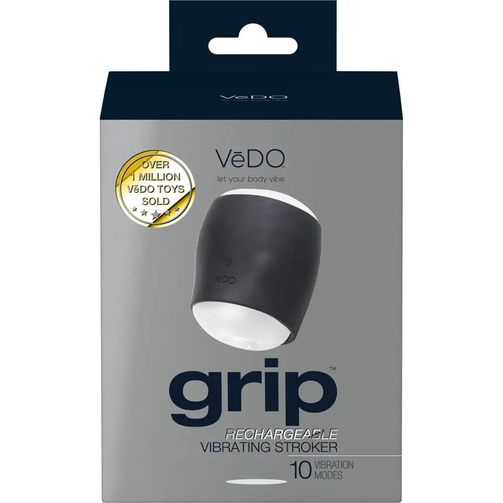 Grip Rechargeable Vibrating Sleeve - Black - Masturbator