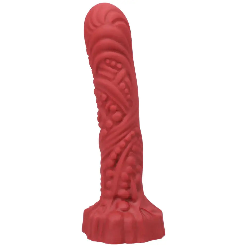 Groove Silicone Dildo - Red