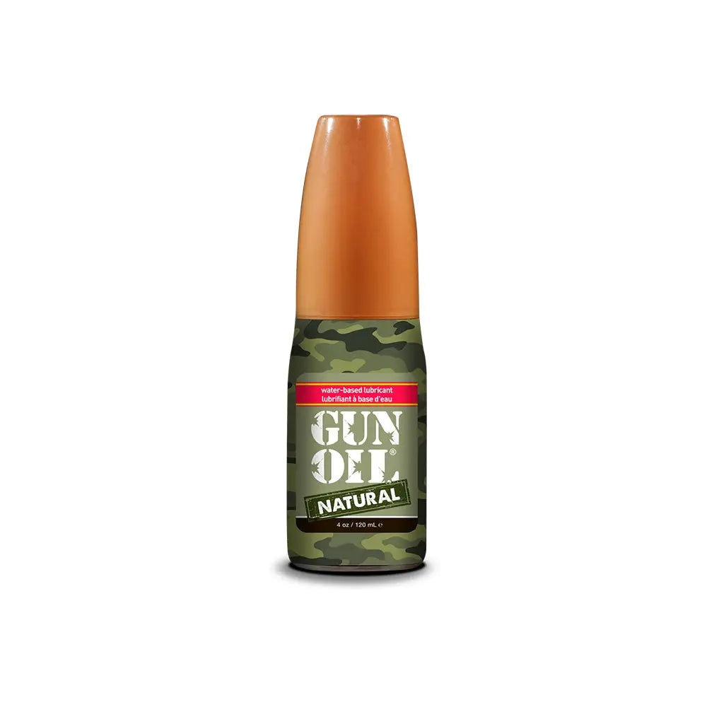 Bottle of Gun Oil Natural on a white background