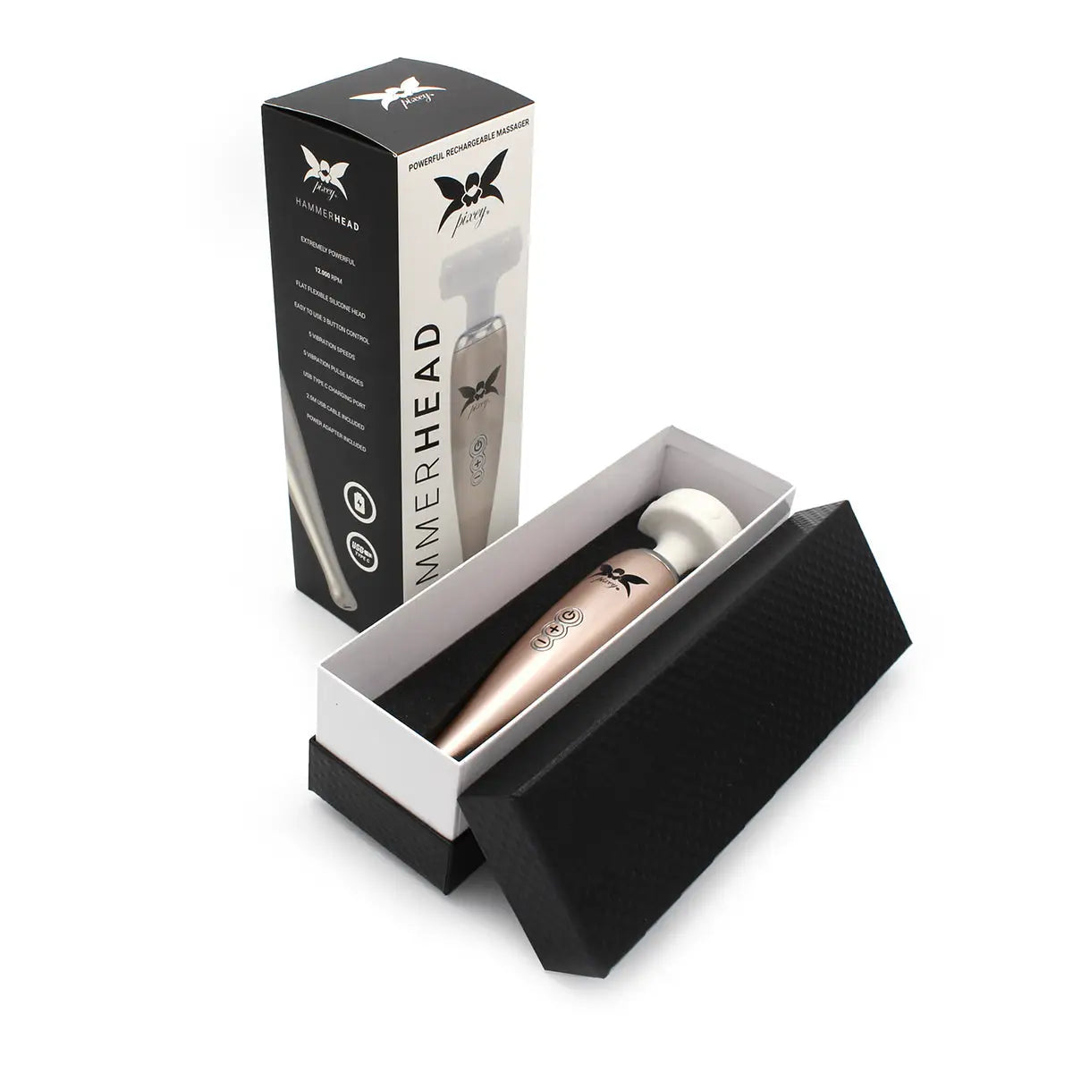 Rose gold Hammerhead Flat Head Rechargeable Wand