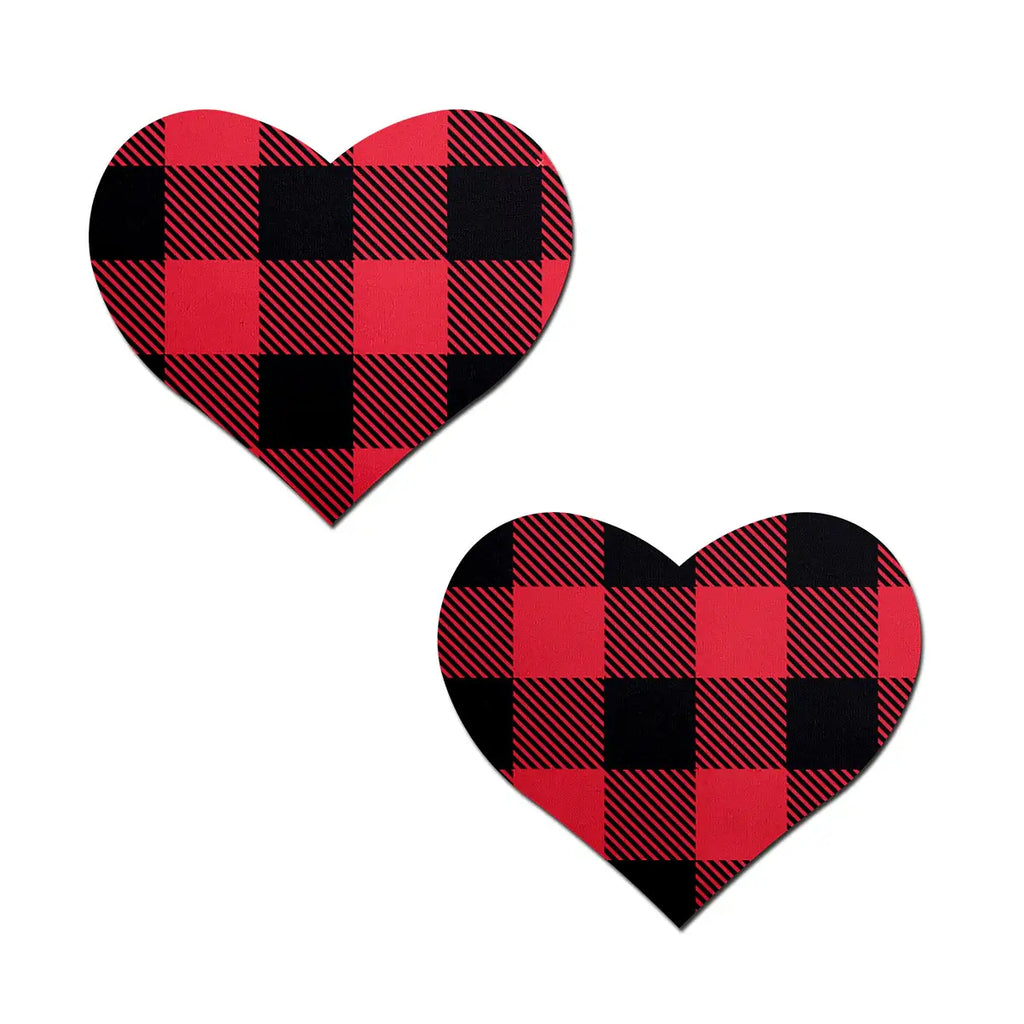 Buffalo Plaid Heart Nipple Pasties