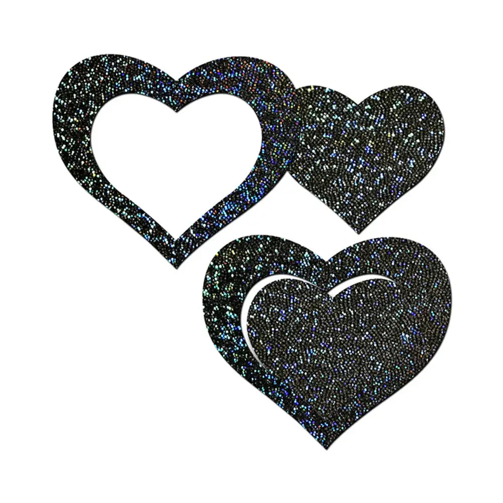 Heart Nipple Pasties High Quality Materials Prevent Wrinkling - Black Peek a Boob