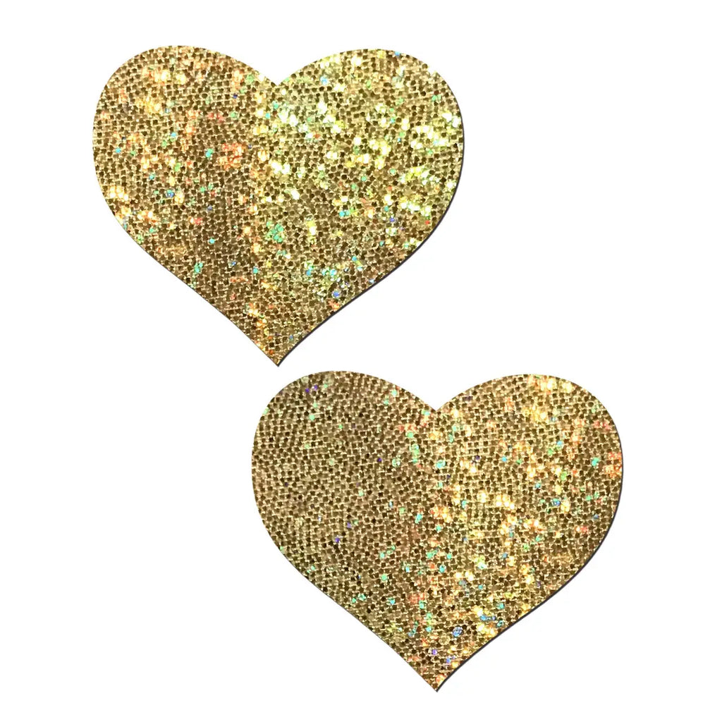 Heart Nipple Pasties High Quality Materials Prevent Wrinkling - Gold