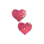 Heart Nipple Pasties High Quality Materials Prevent Wrinkling - Pink Flip Sequins