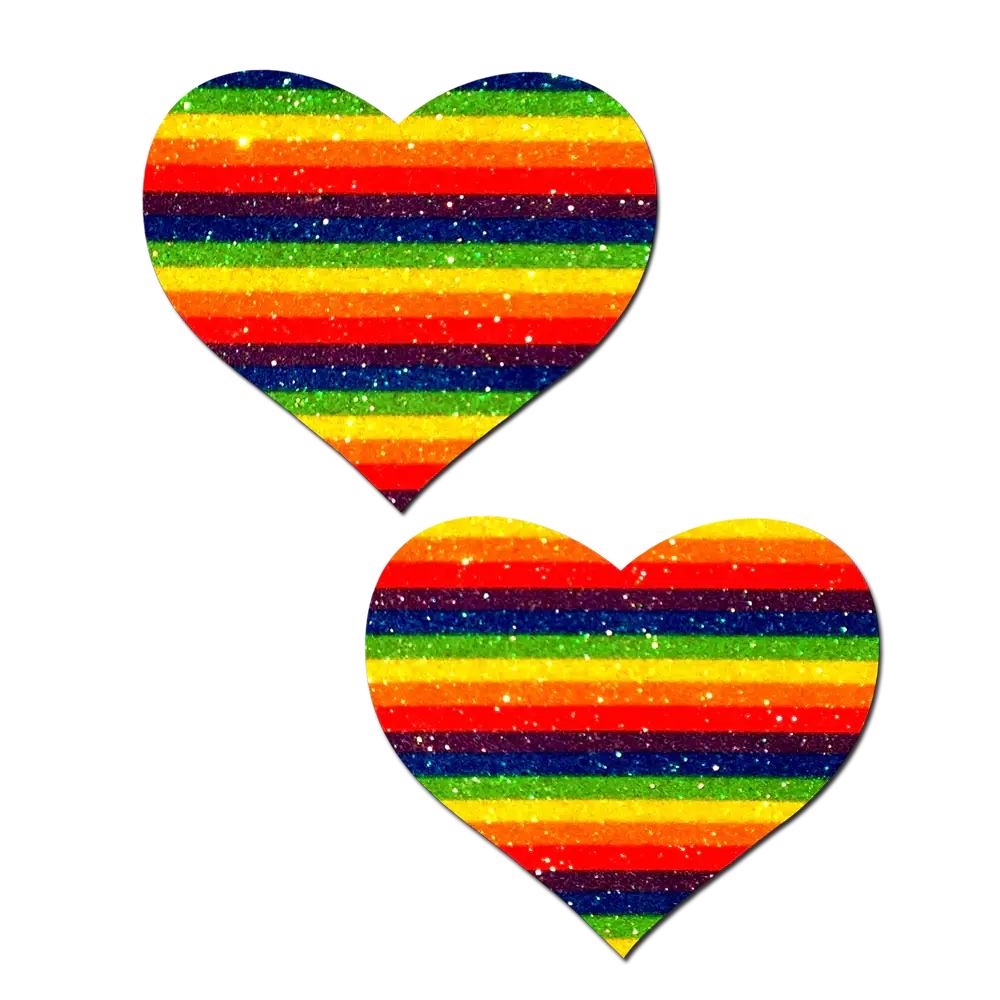 Heart Nipple Pasties High Quality Materials Prevent Wrinkling - Rainbow