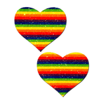 Heart Nipple Pasties High Quality Materials Prevent Wrinkling - Rainbow