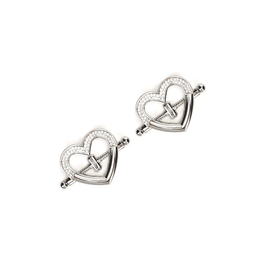 Silver Heart-shaped Nipple Clamps