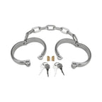 Heavy Duty Metal Ankle Cuffs - Silver - Restraints