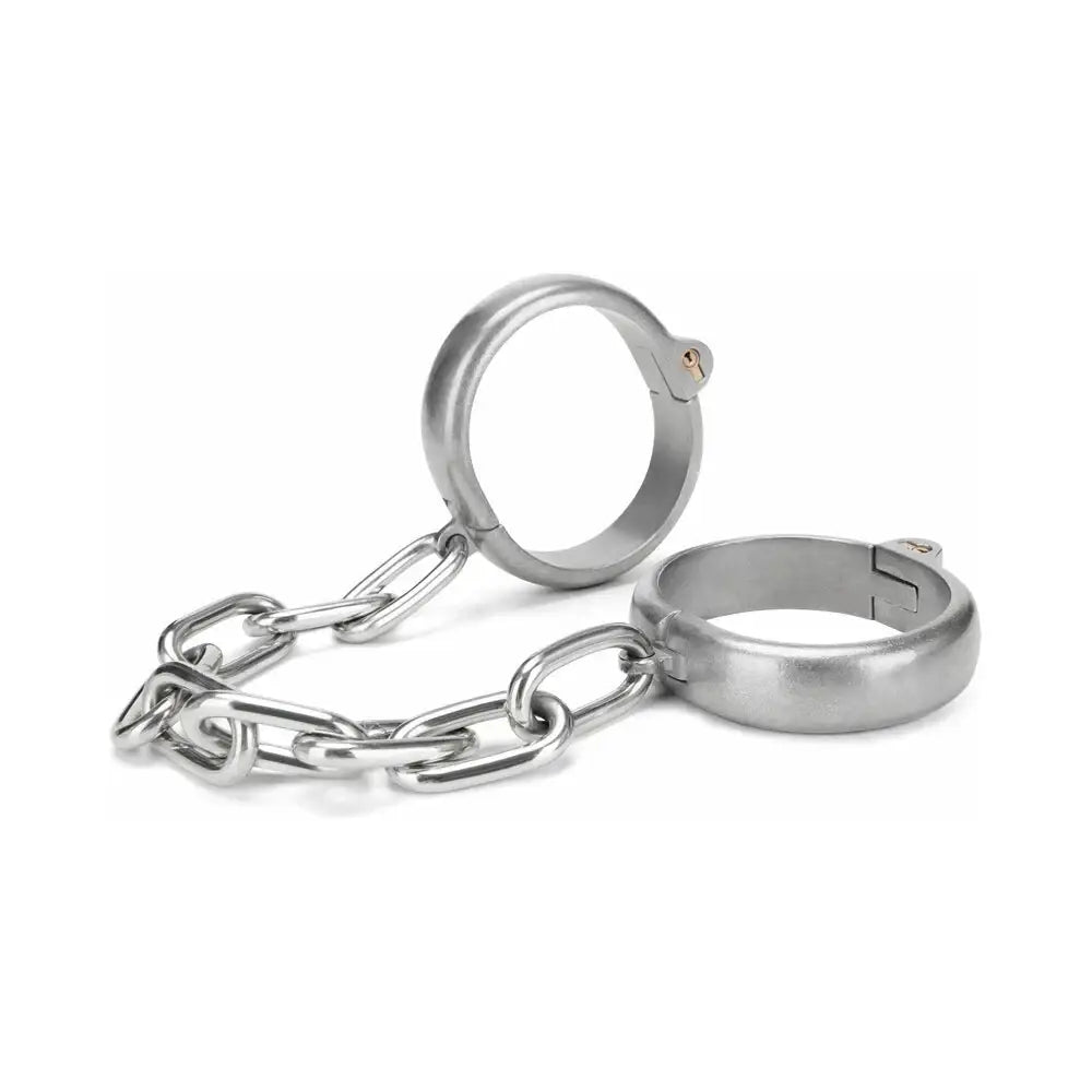 Heavy Duty Metal Handcuffs - Silver - Restraints