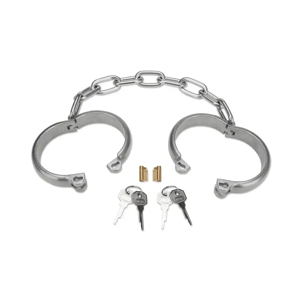 Heavy Duty Metal Handcuffs - Silver - Restraints