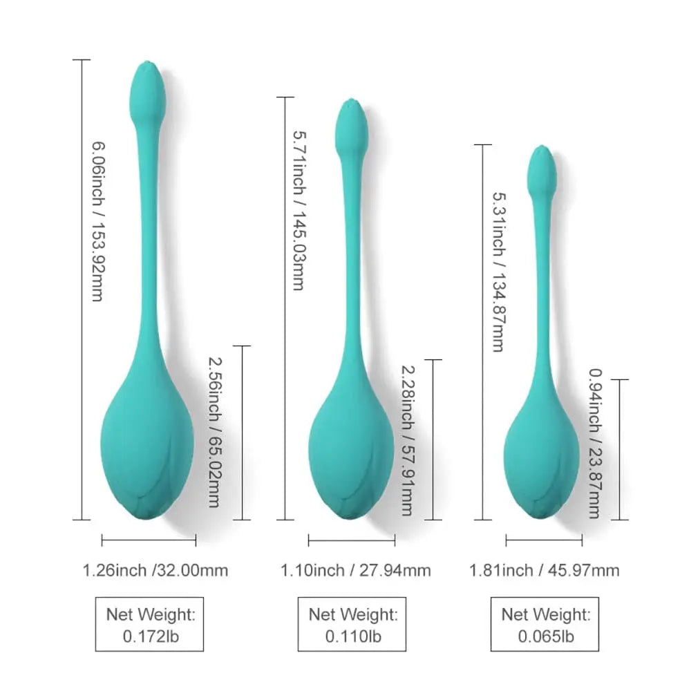 Honey Play Box Bluebell Floral Weighted Kegel Ball 3 - Piece Set - Rolik®