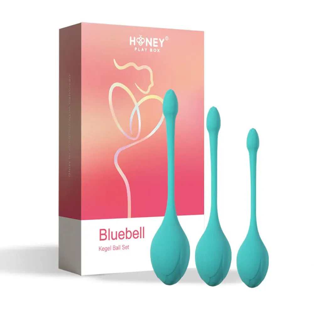 Honey Play Box Bluebell Floral Weighted Kegel Ball 3 - Piece Set - Rolik®