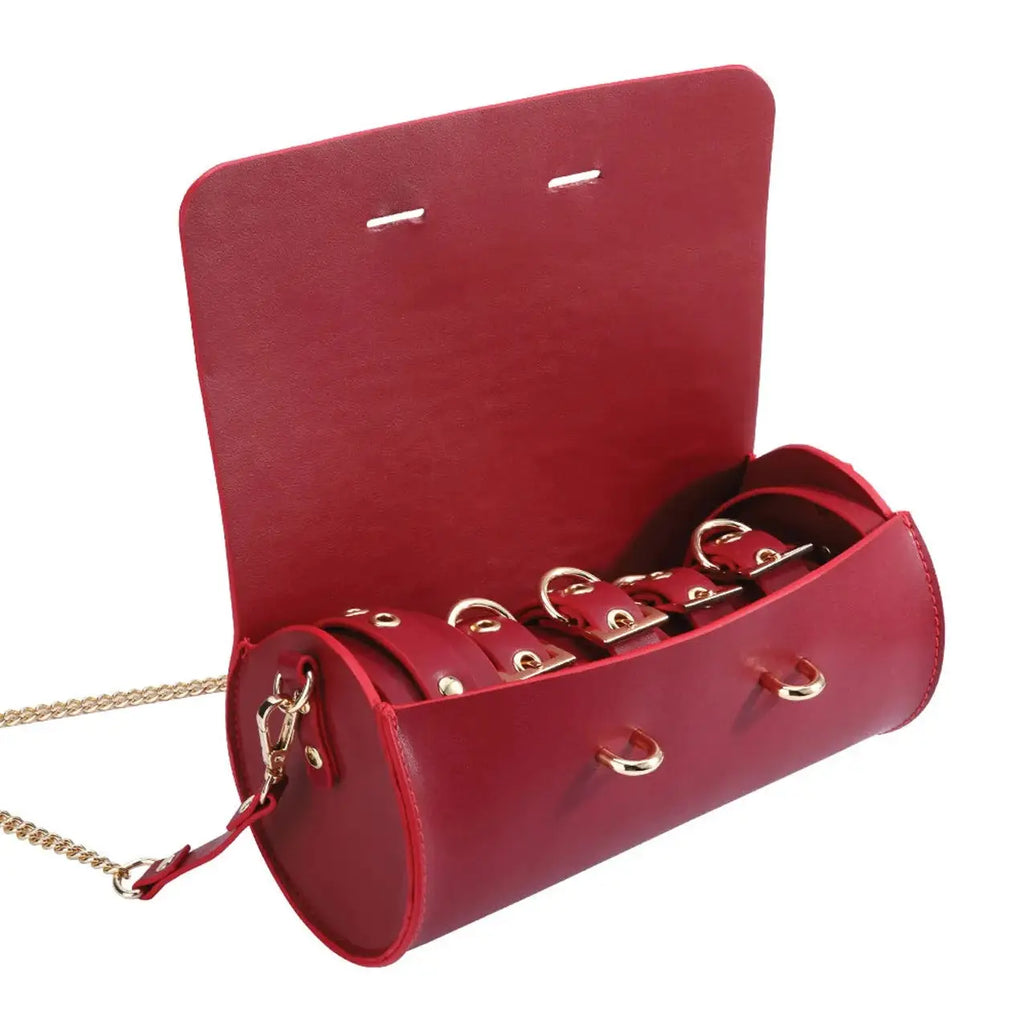 Federico Luxurious Leather Restraint Kit - Red - Restraints