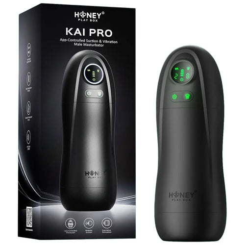 Honey Play Box Kai Pro App-Controlled Sucking & Vibrating Masturbator Black