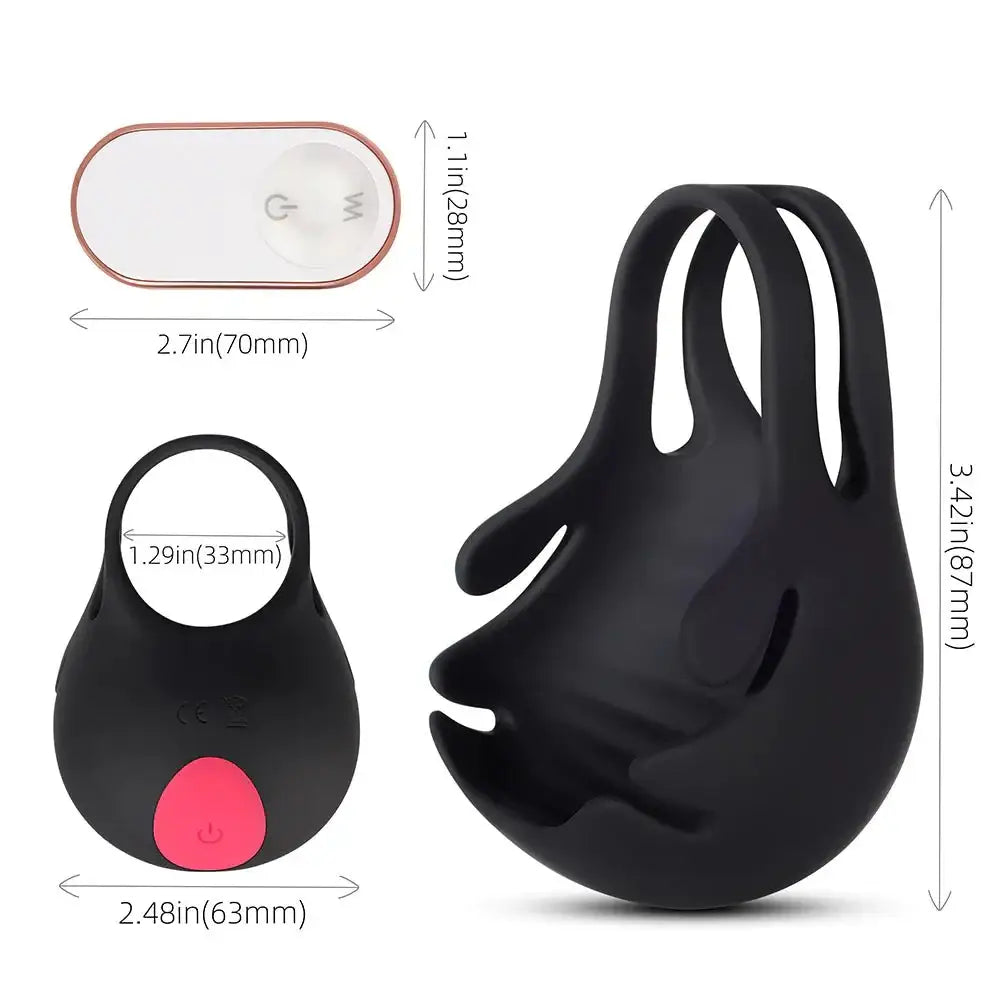 Honey Play Box Smitten Vibrating Scrotum C - Ring w/ Remote - Rolik®