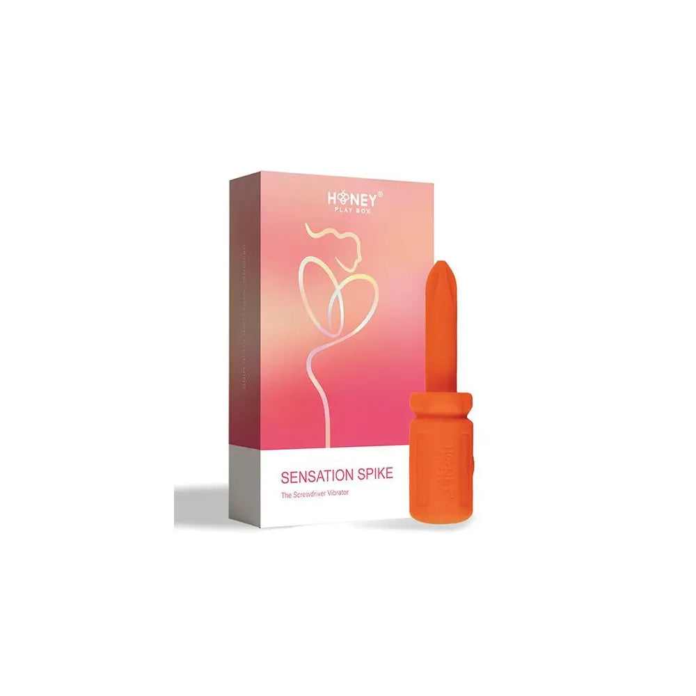 Honey Play Box Spike Screwdriver Vibrator - Compact Powerful Clitoral Stimulator Orange