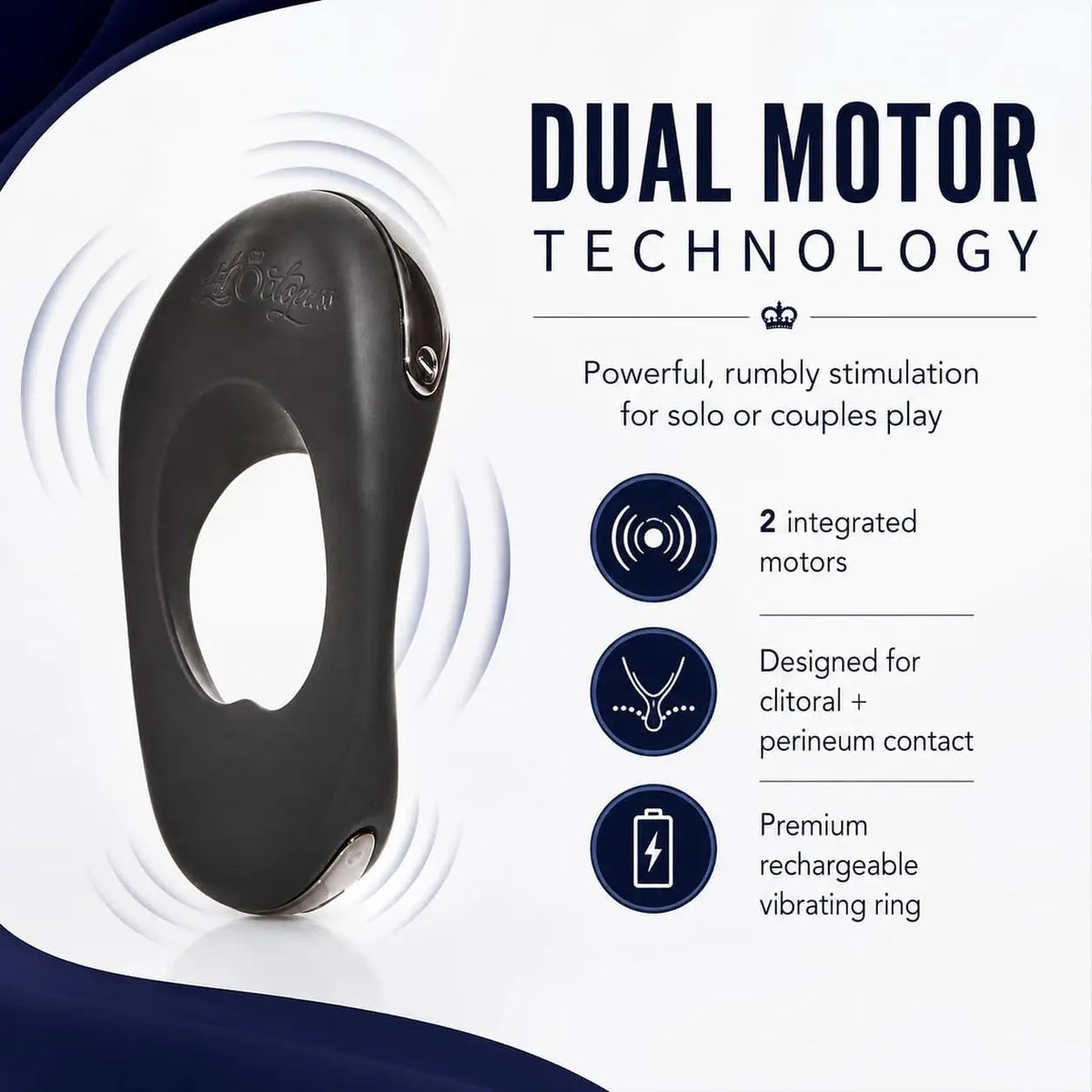 Hot Octopuss Atom Plus Dual-Motor Vibrating C-Ring Black