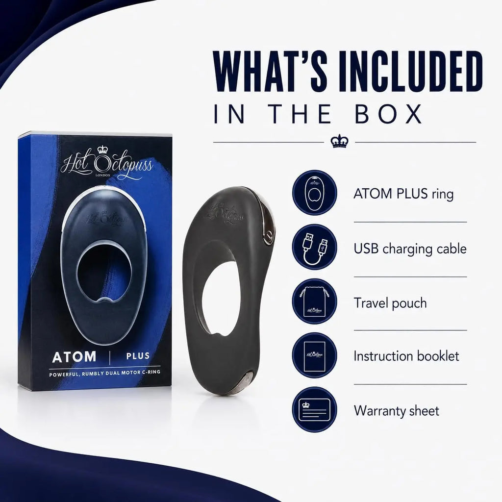 Hot Octopuss Atom Plus Dual-Motor Vibrating C-Ring Black