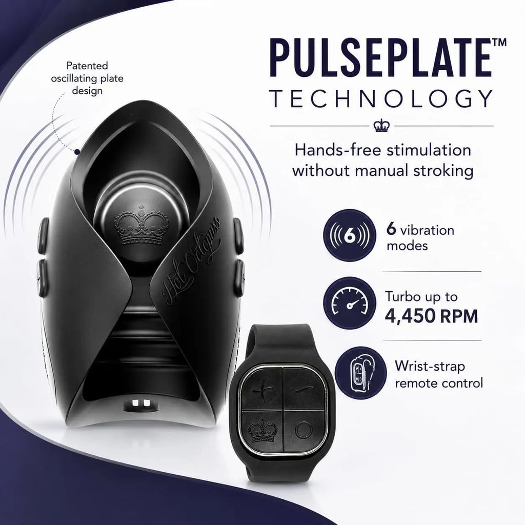 Hot Octopuss Pulse Solo Lux Remote Control Masturbator Black