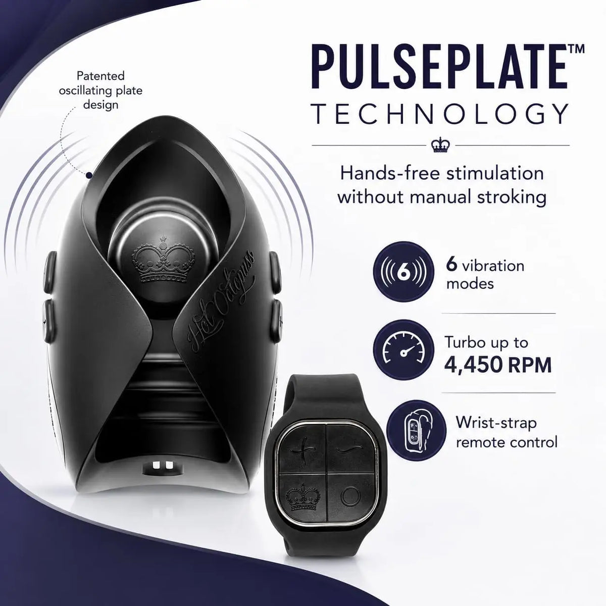 Hot Octopuss Pulse Solo Lux Remote Control Masturbator Black