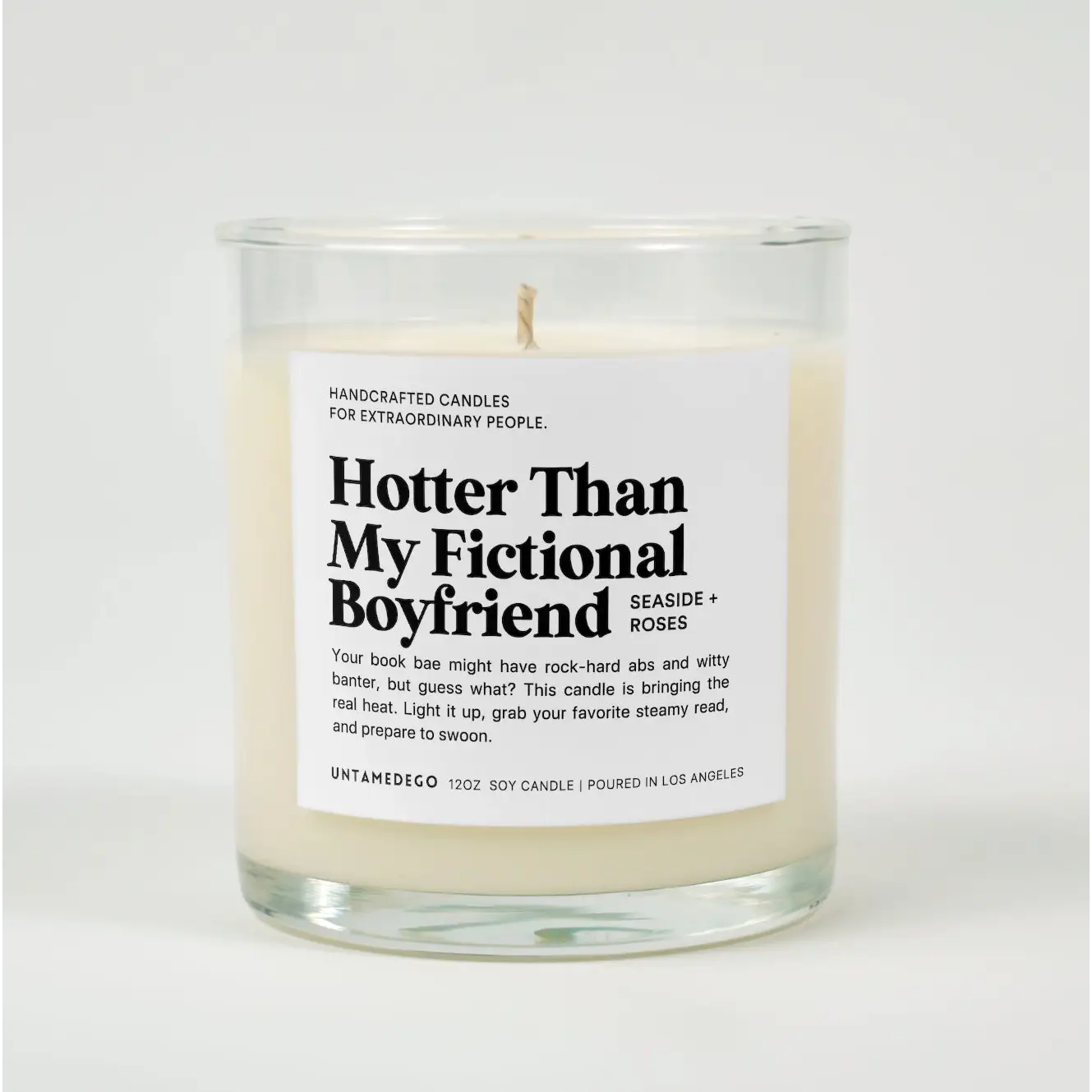 Hotter Than My Fictional Boyfriend Glass Candle SEASIDE ROSES
