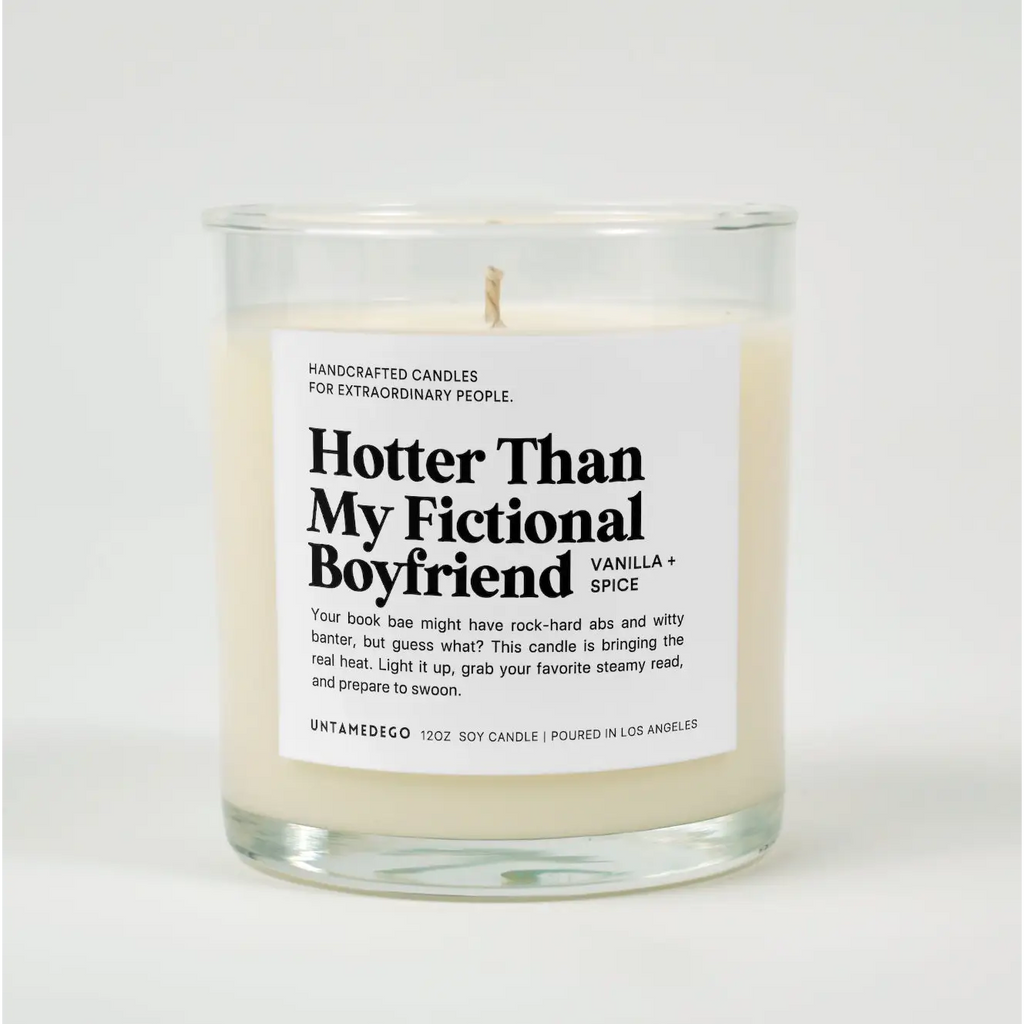 Hotter Than My Fictional Boyfriend Glass Candle VANILLA + SPICE