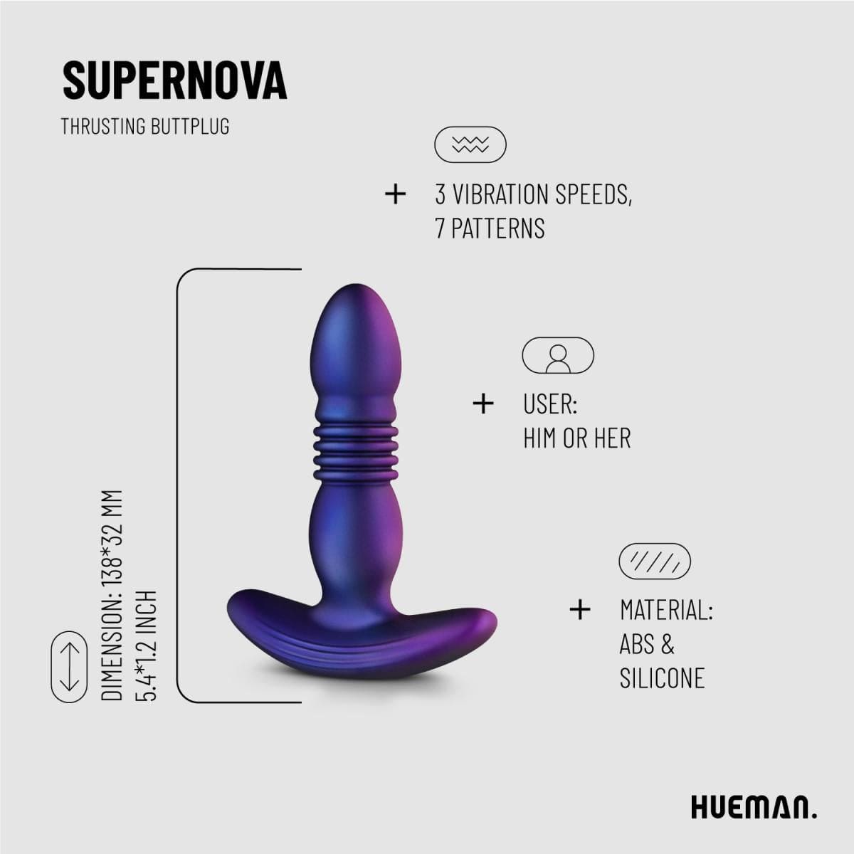 Hueman Supernova Thrusting Butt Plug - Rolik®