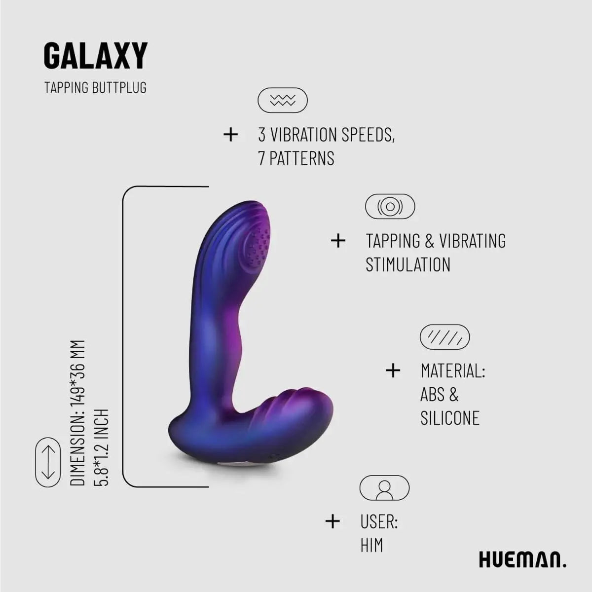 Hueman Galaxy Tapping Butt Plug - Rolik®