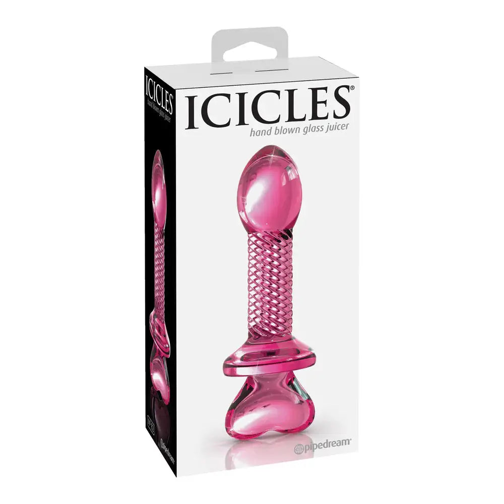 Icicle Glass Wand Butt Plug Hand-blown - Pink