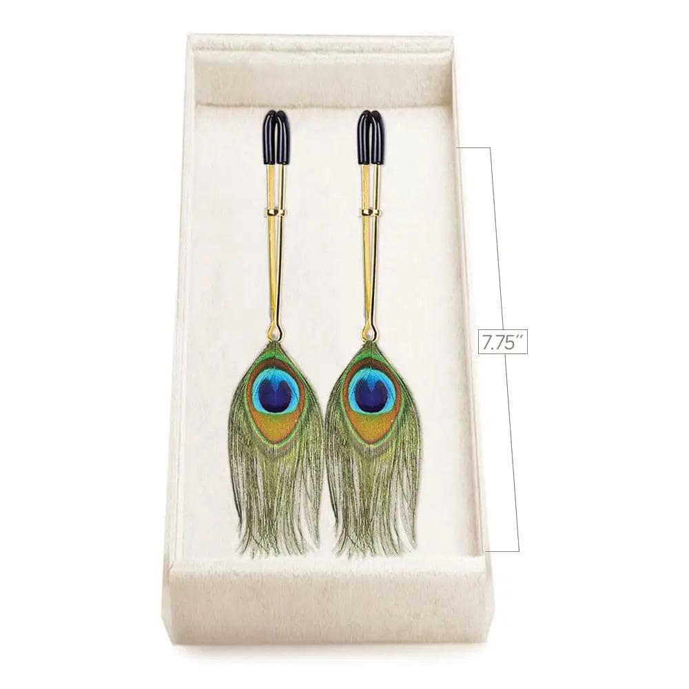 Couture Clips Peacock Plume Luxury Nipple Clamps - Rolik®