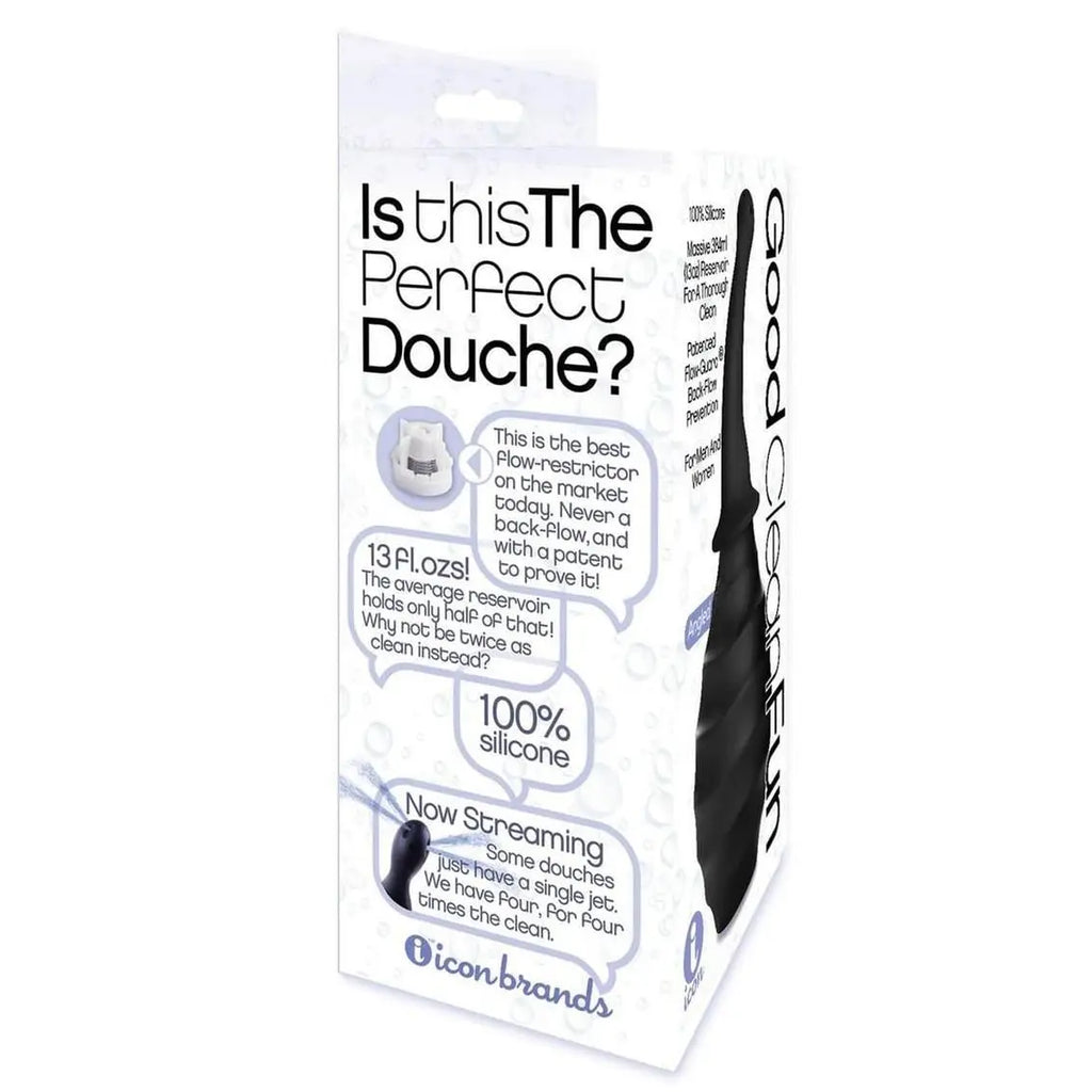 Icon Brands Good Clean Fun Angled Silicone Anal Douche 13 fl oz
