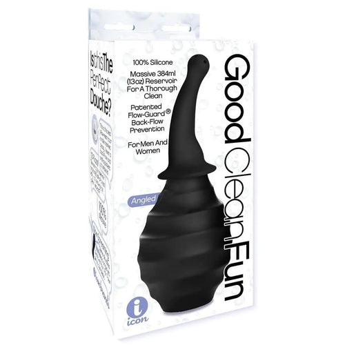 Icon Brands Good Clean Fun Angled Silicone Anal Douche 13 fl oz