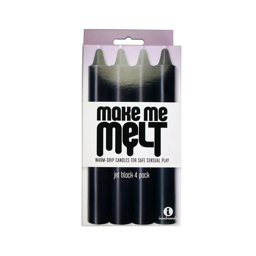 Icon Brands Make Me Melt Wax Play Candles - 4 Pack BDSM Drip Black