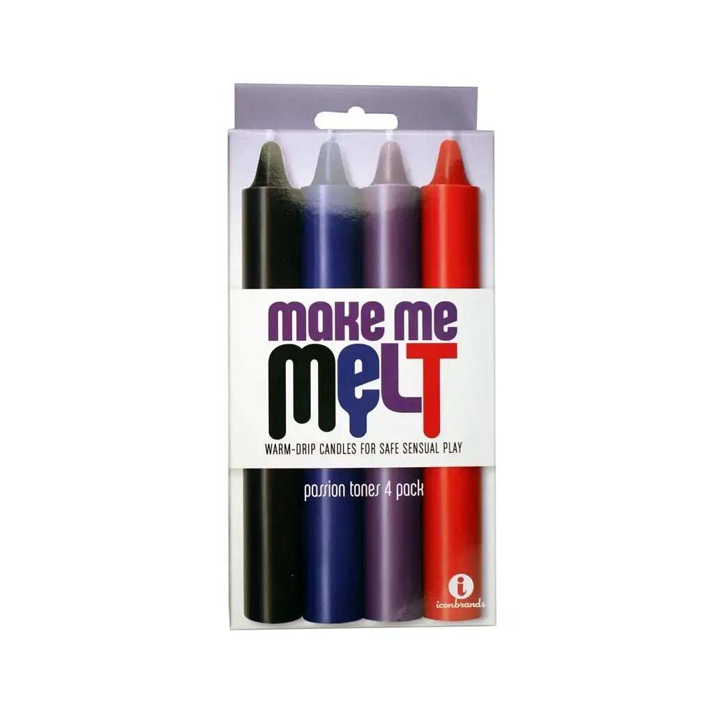 Icon Brands Make Me Melt Wax Play Candles - 4 Pack BDSM Drip Multicolor