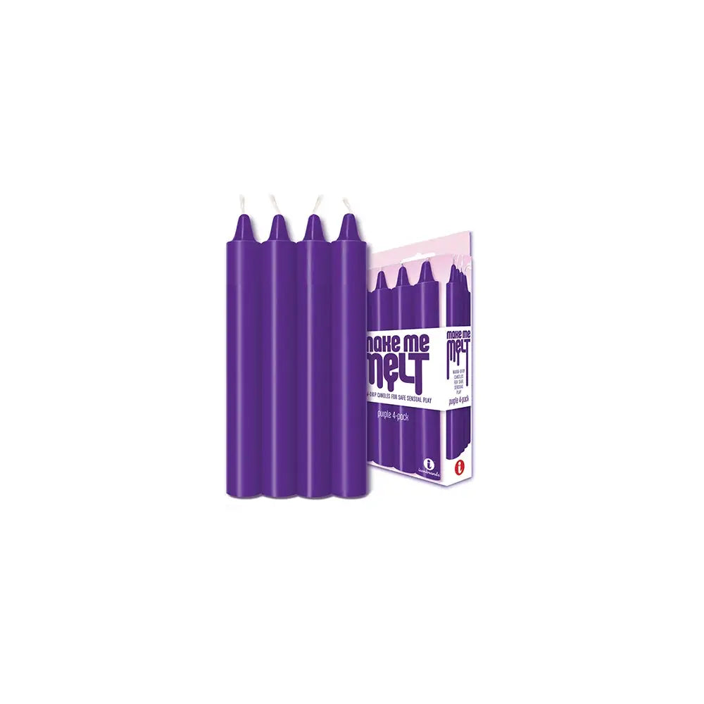 Icon Brands Make Me Melt Wax Play Candles - 4 Pack BDSM Drip Purple