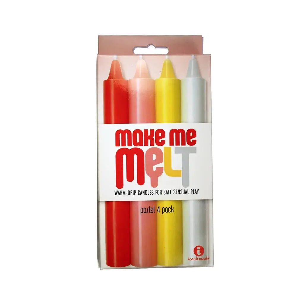 Icon Brands Make Me Melt Wax Play Candles - 4 Pack BDSM Drip Yellow