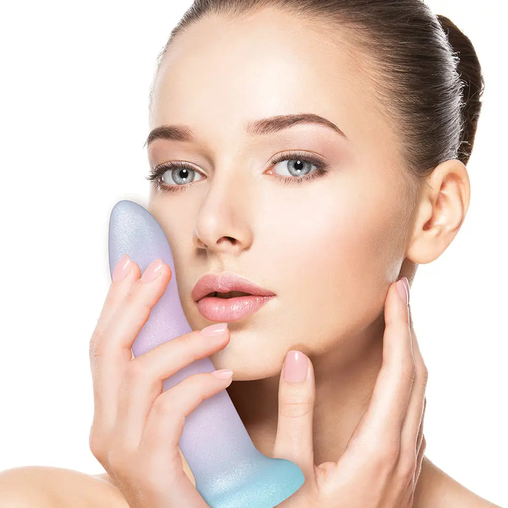 Icon Brands Mixers Blueberry Crush 8’’ Silicone Dildo - Premium Platinum Body-Safe Multicolor