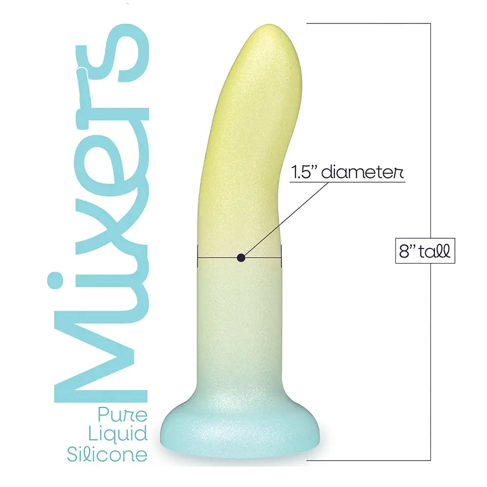 Icon Brands Mixers Lime Rickey 8’’ Silicone Dildo - Premium Ombre G-Spot Toy with Suction Cup Multicolor