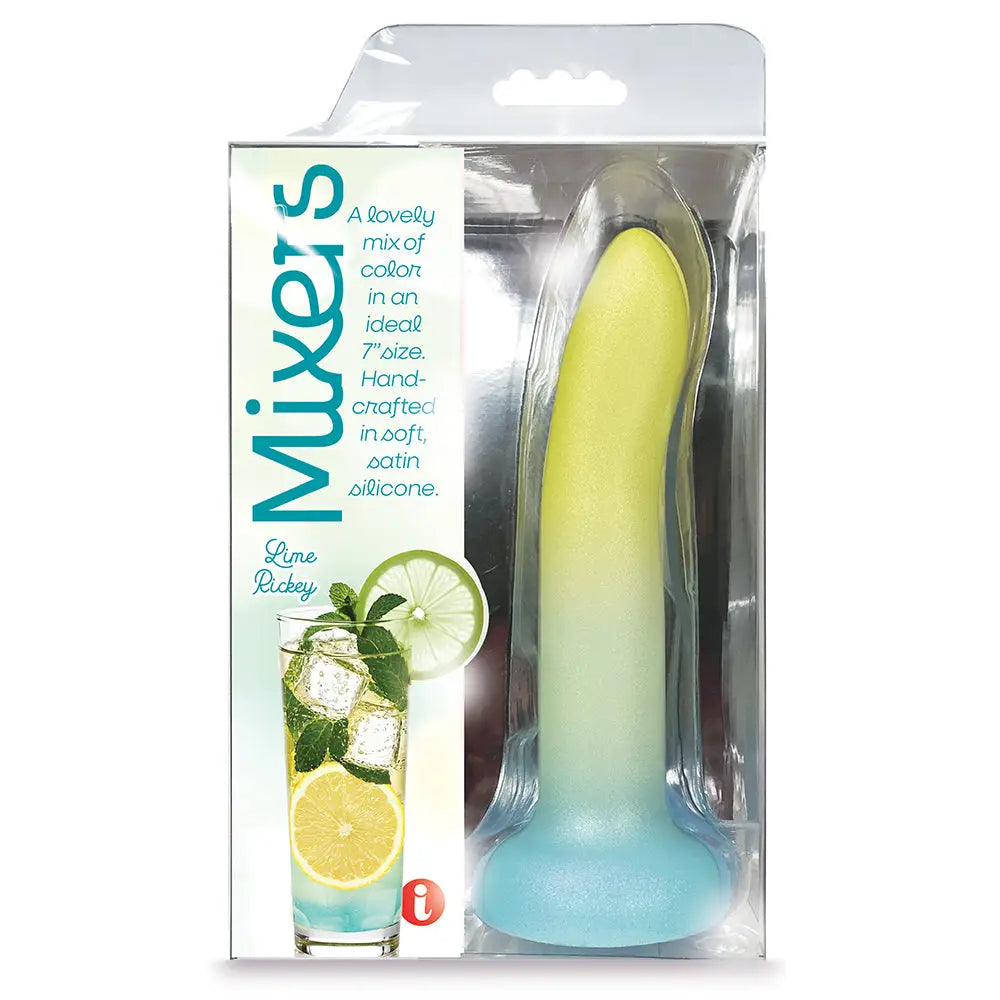 Icon Brands Mixers Lime Rickey 8’’ Silicone Dildo - Premium Ombre G-Spot Toy with Suction Cup Multicolor